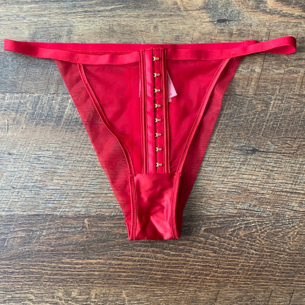 Velvet Trim Brazilian Panty
